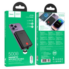 Hoco J133 5000 mAh Qara Xarici akkumulyator (Lightning kabel)